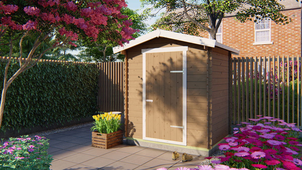 voorbeeld van de miini geschilderde berging